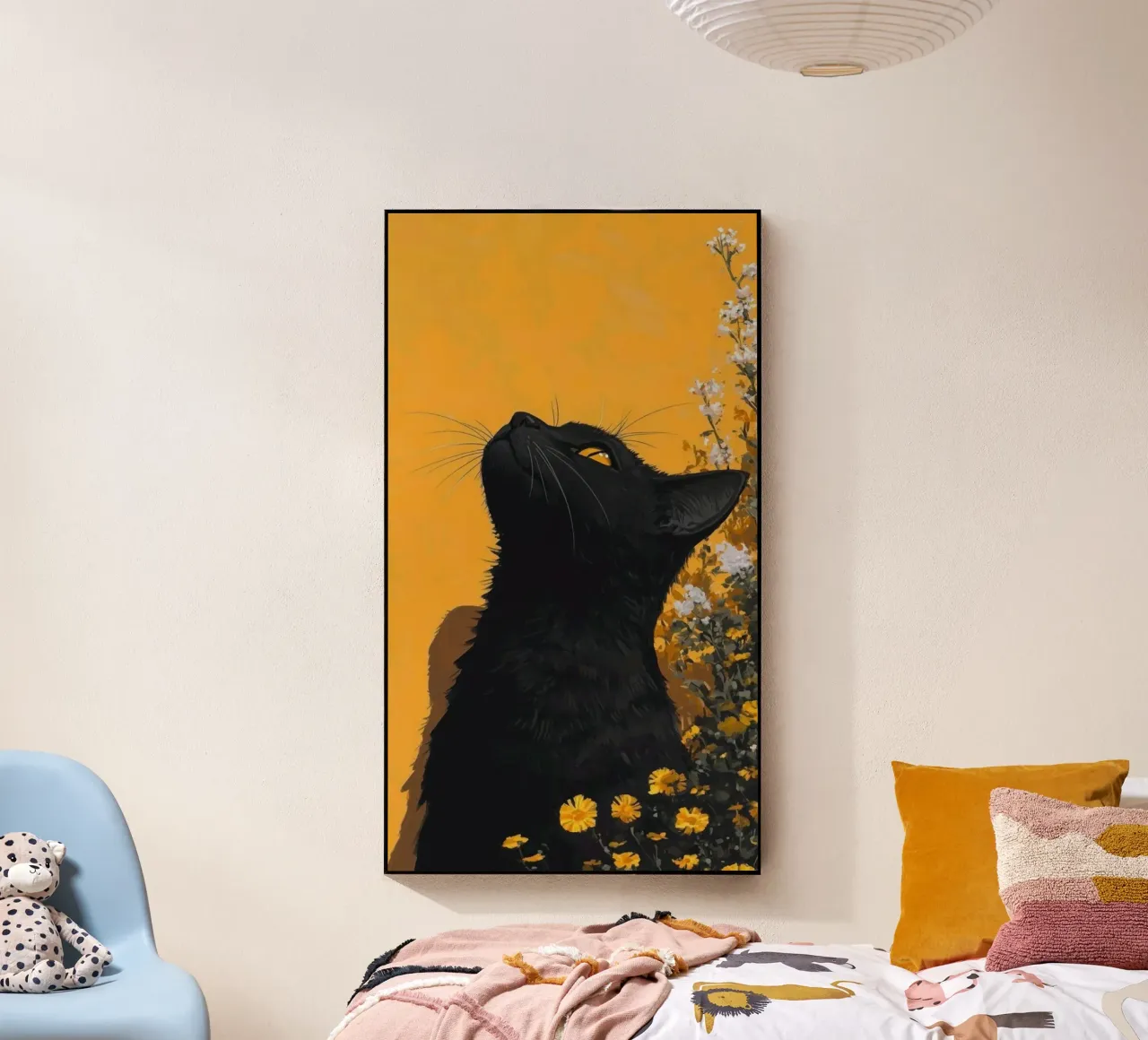 cat in yellow background plexiglass da carsa