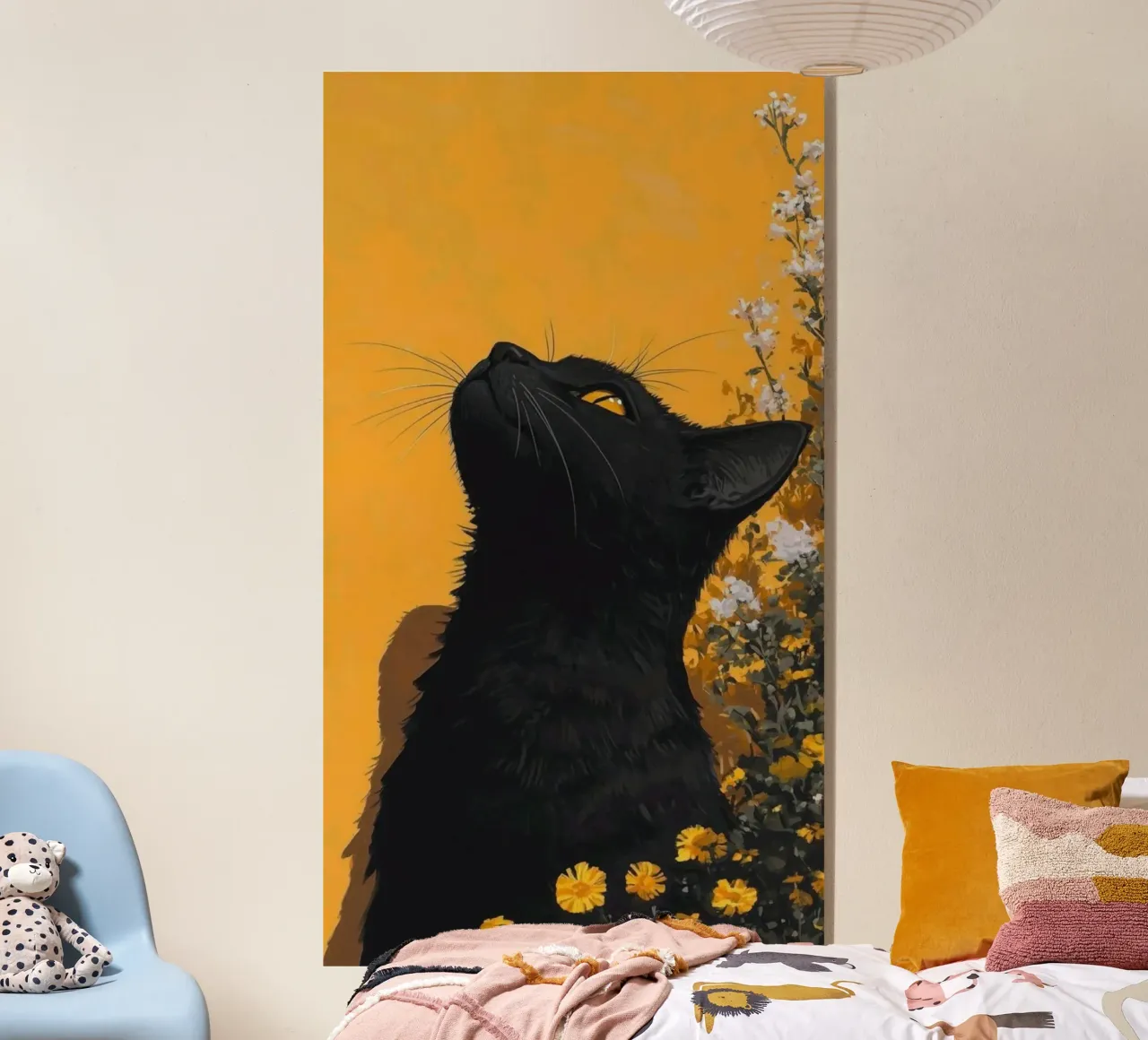 cat in yellow background plexiglass da carsa