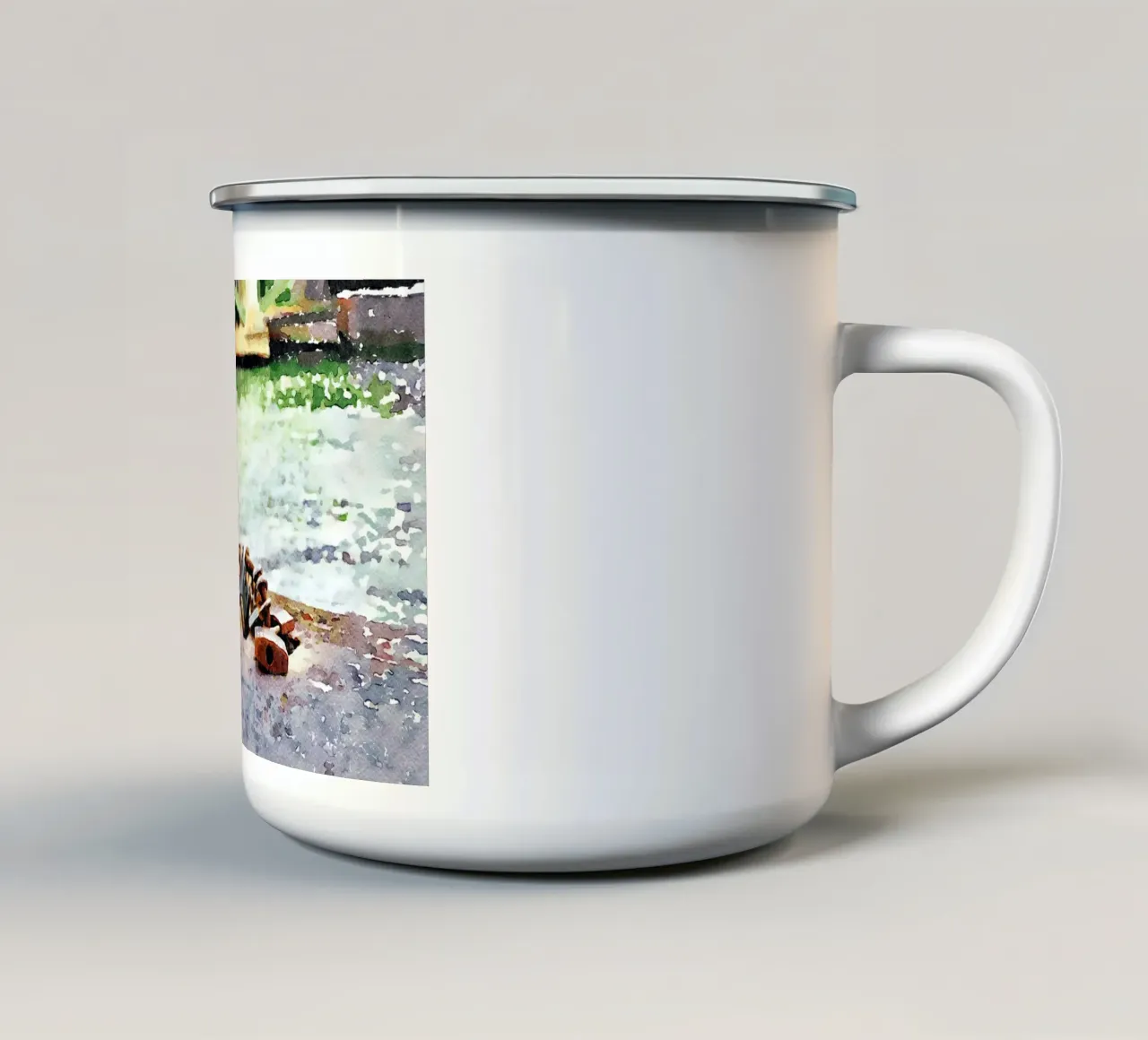 Lucchetti d'amore a Parigi tazza in smalto da Massimo Frascogna