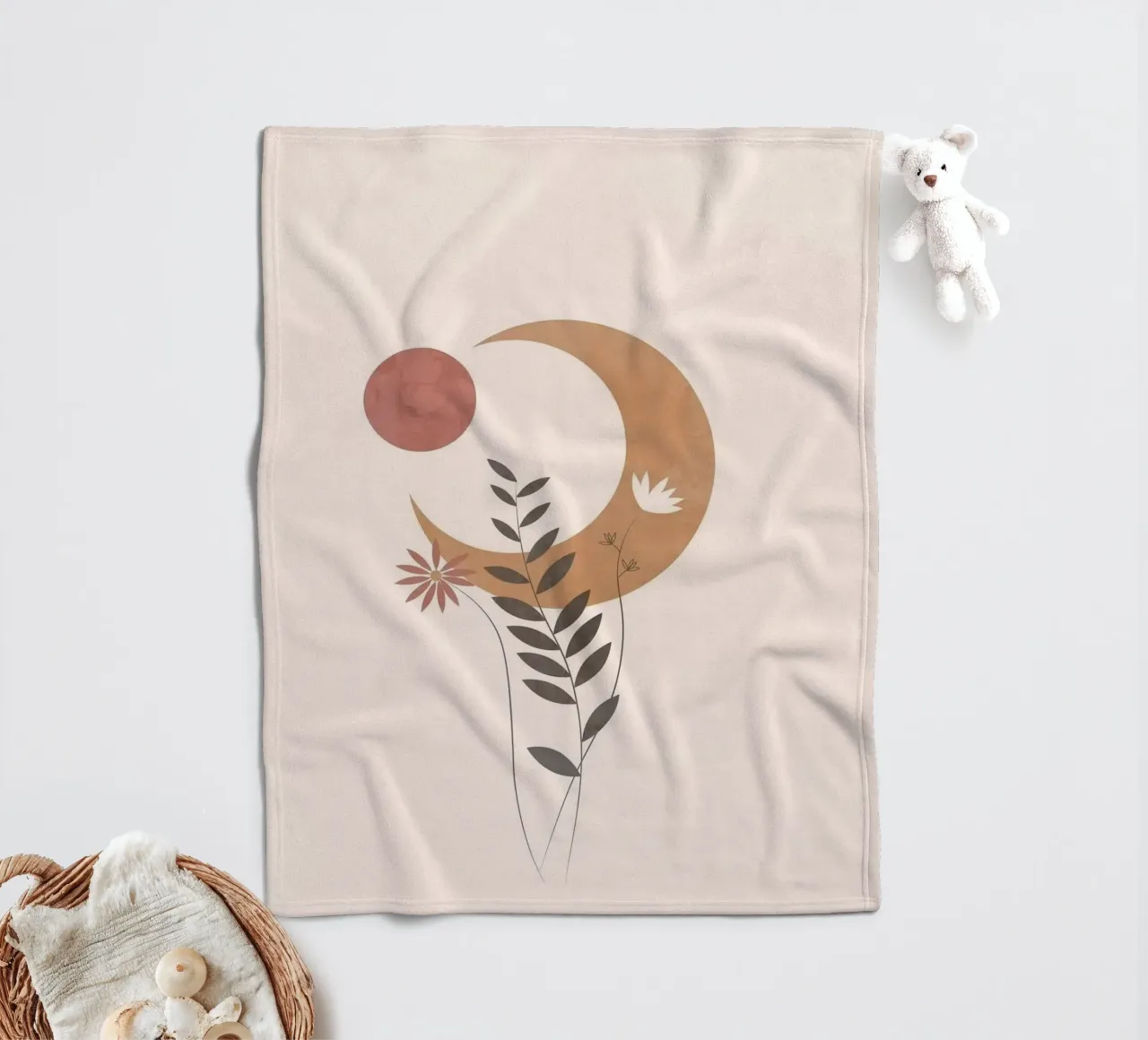 moon and branch coperta in pile da carsa