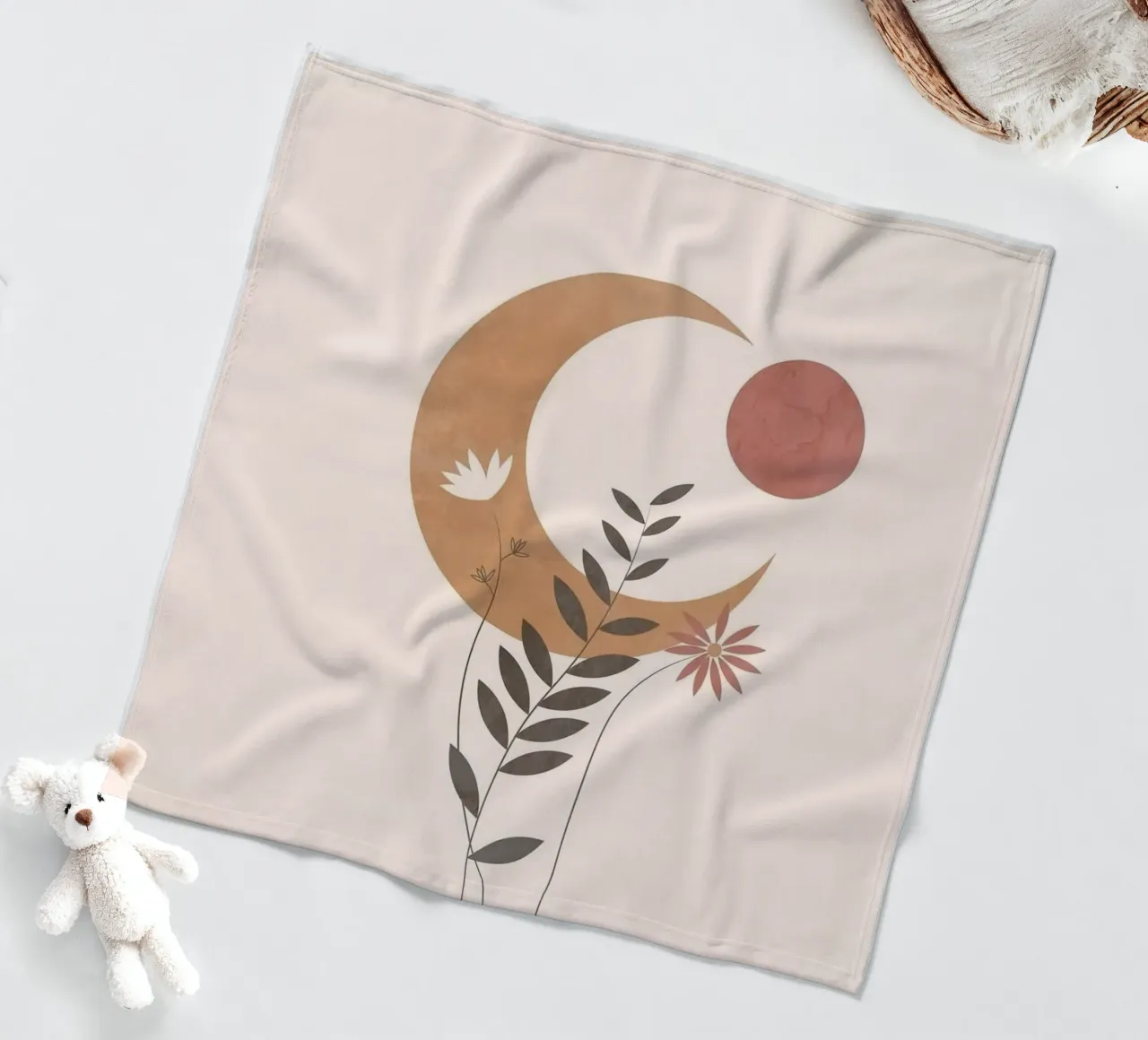 moon and branch coperta in pile da carsa