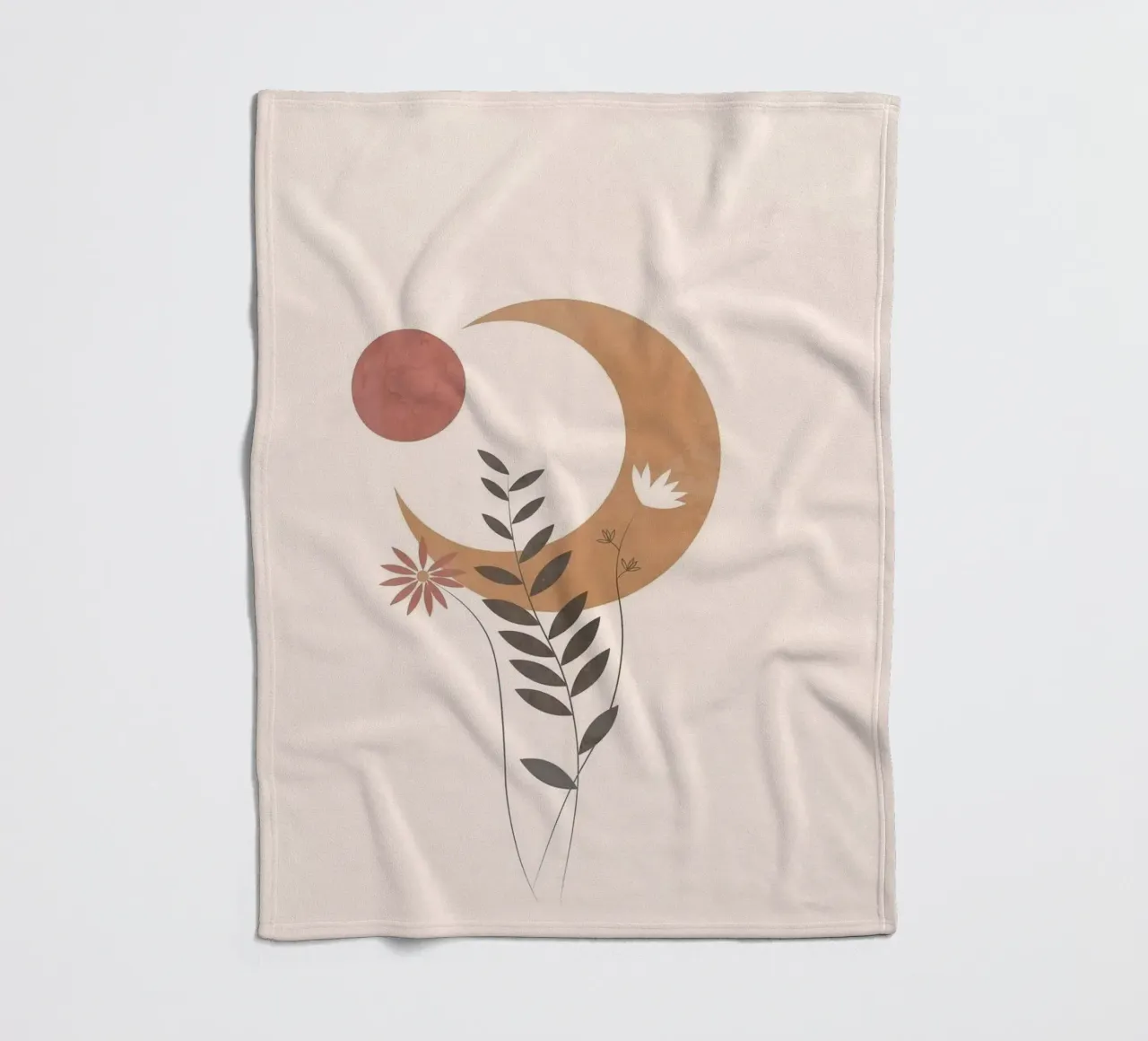 moon and branch coperta in pile da carsa