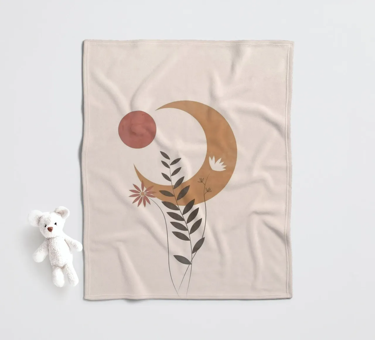 moon and branch coperta in pile da carsa