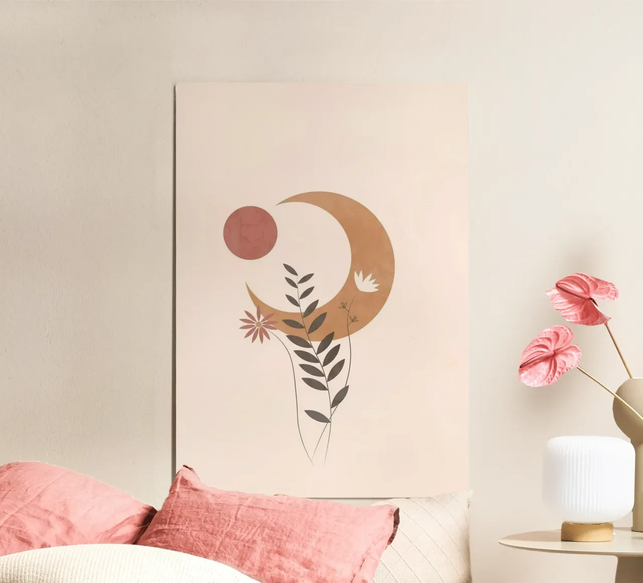 moon and branch poster con telaio in legno da carsa