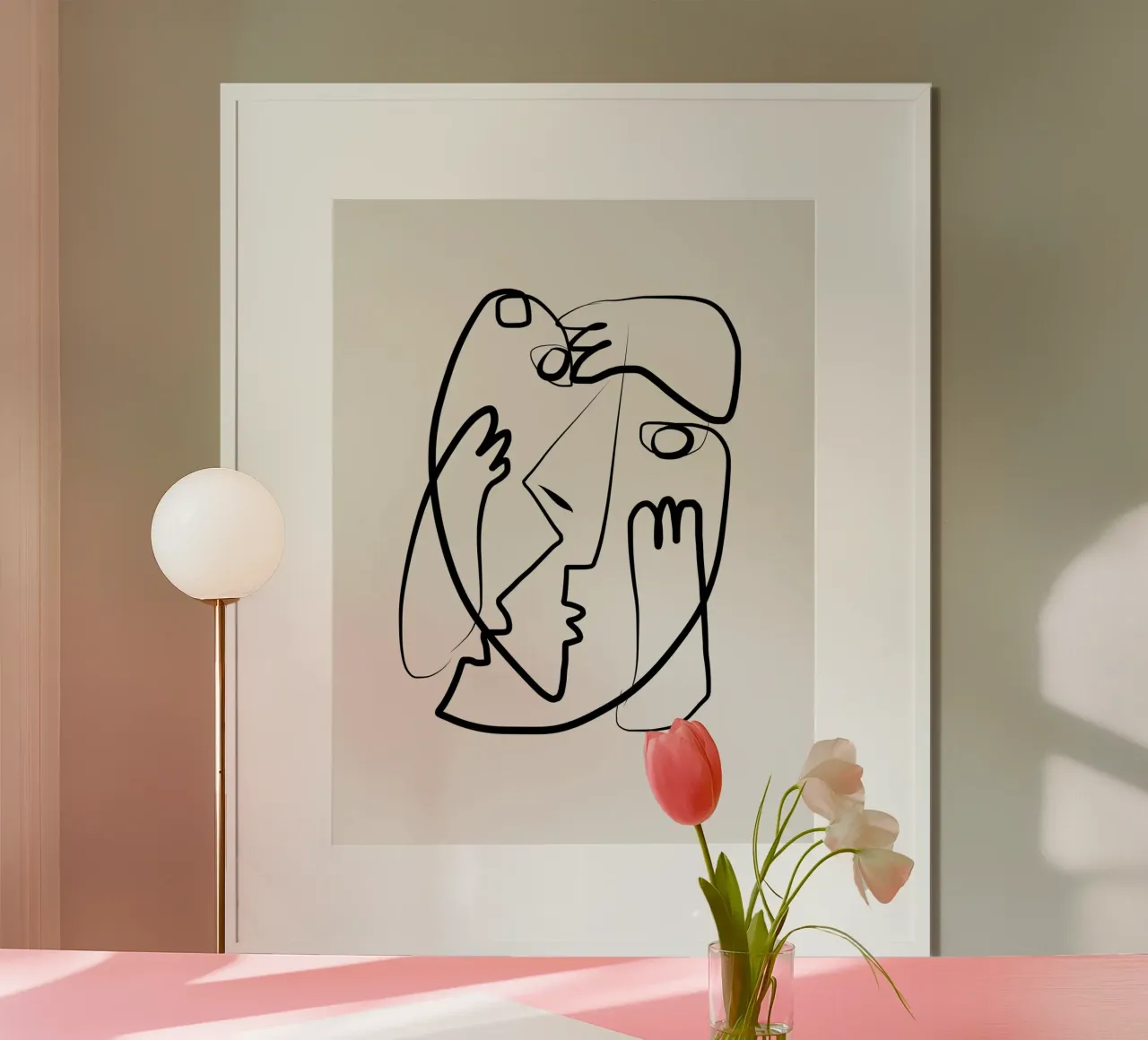 Carezza poster con telaio in legno da Little Dean