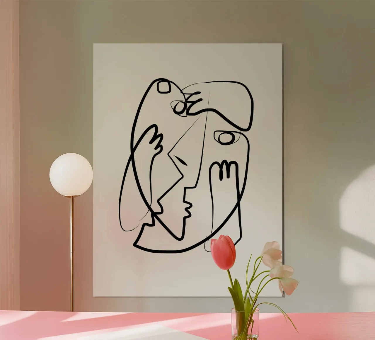Carezza poster con telaio in legno da Little Dean