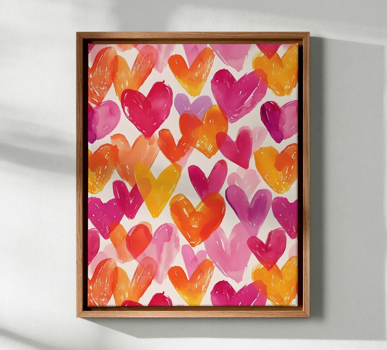 Cuori di diversi colori tela con Cornice a cassetta da Yaso Design & Art