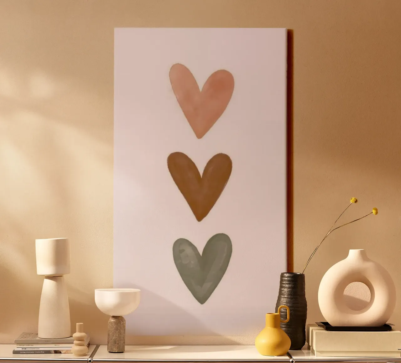 three heart tela con Cornice a cassetta da kichin