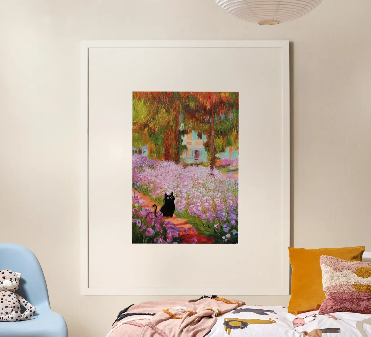 cat in road of flower poster da carsa
