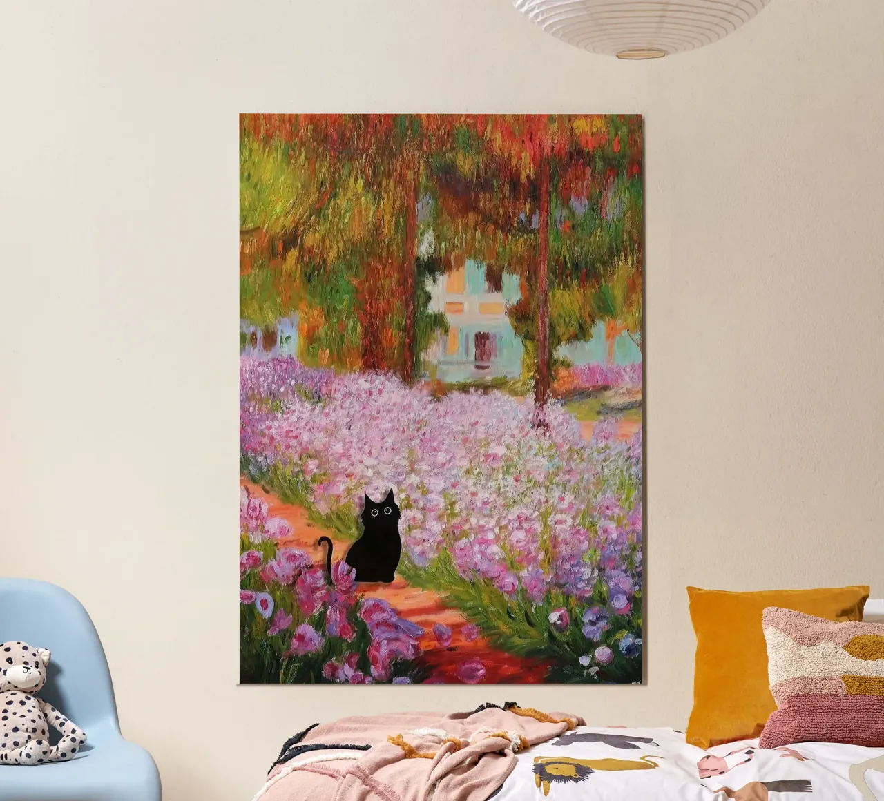 cat in road of flower poster da carsa