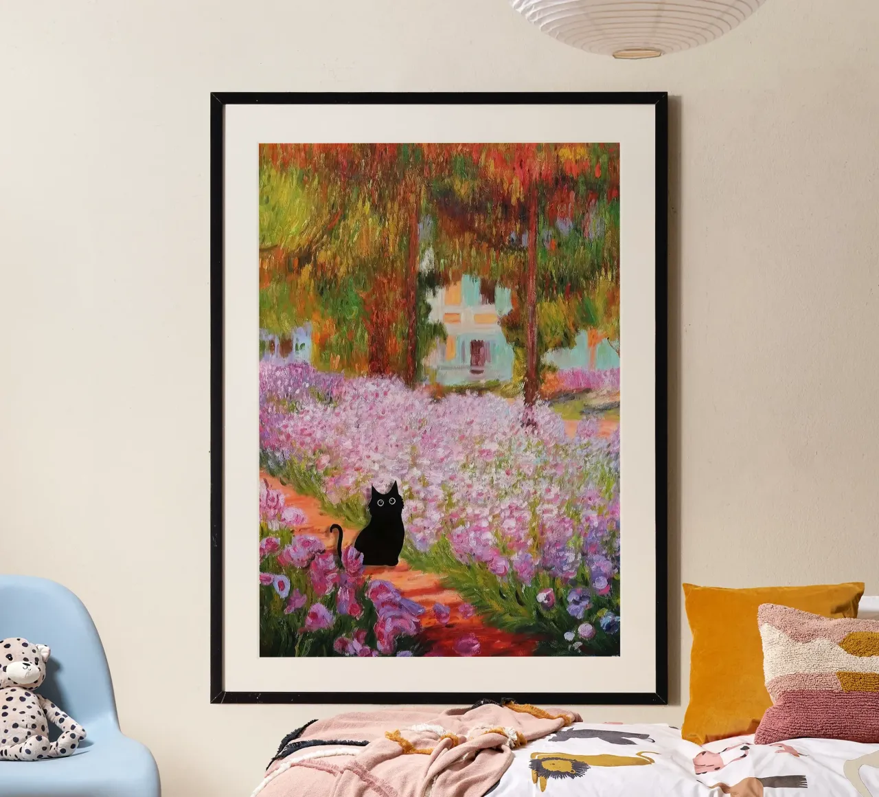 cat in road of flower poster da carsa