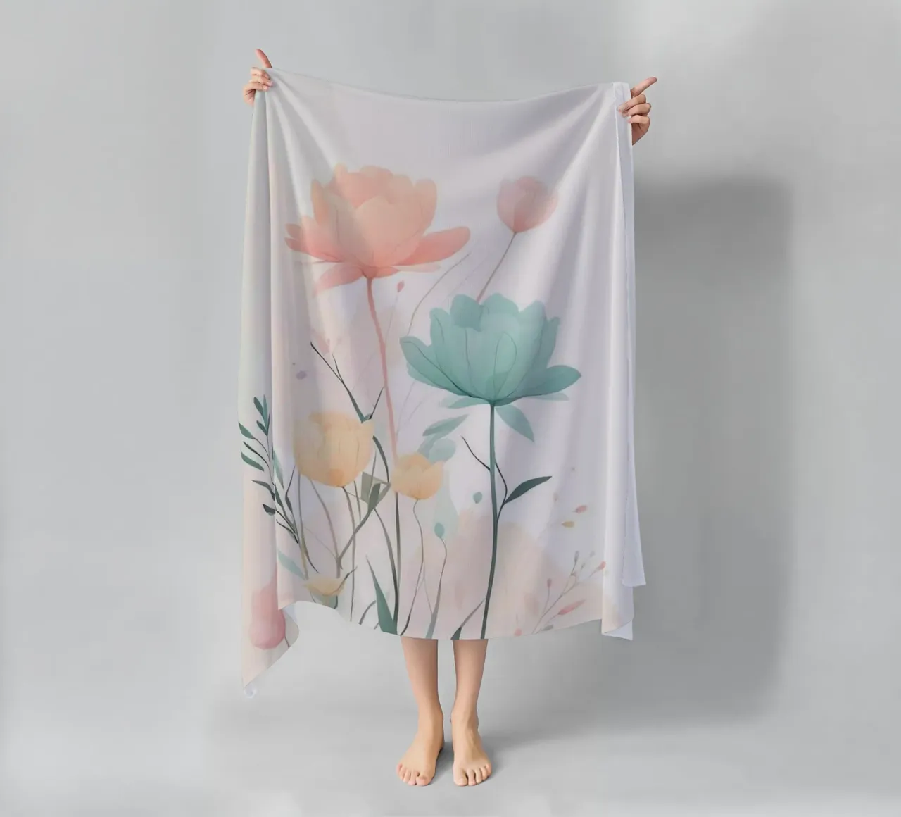 gradient flower telo mare da kichin