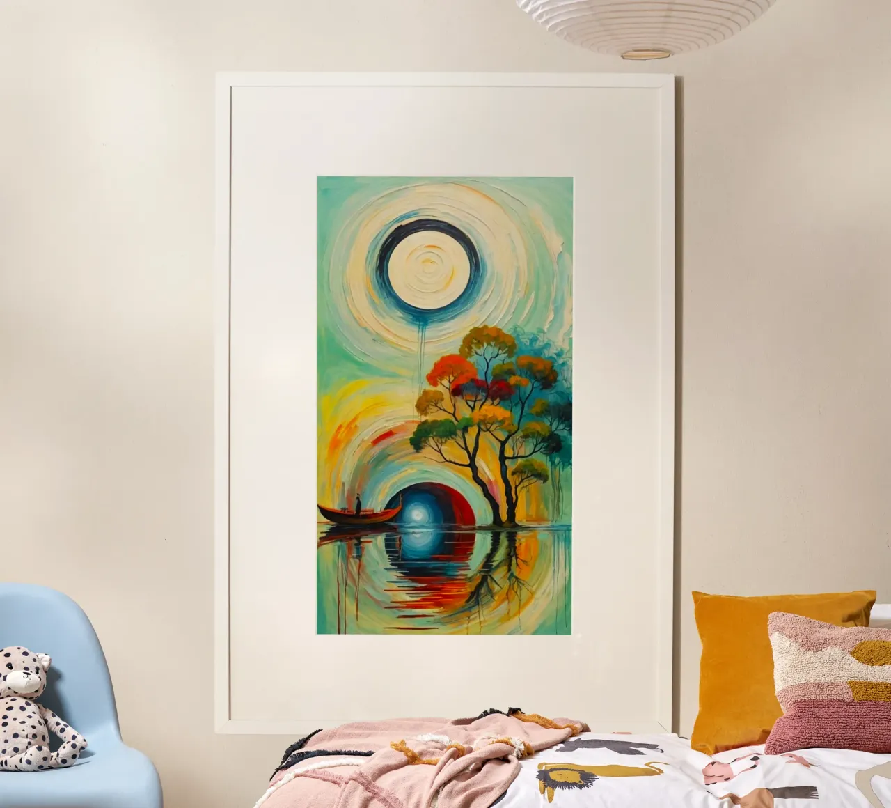 reflect moonight poster con telaio in legno da kichin