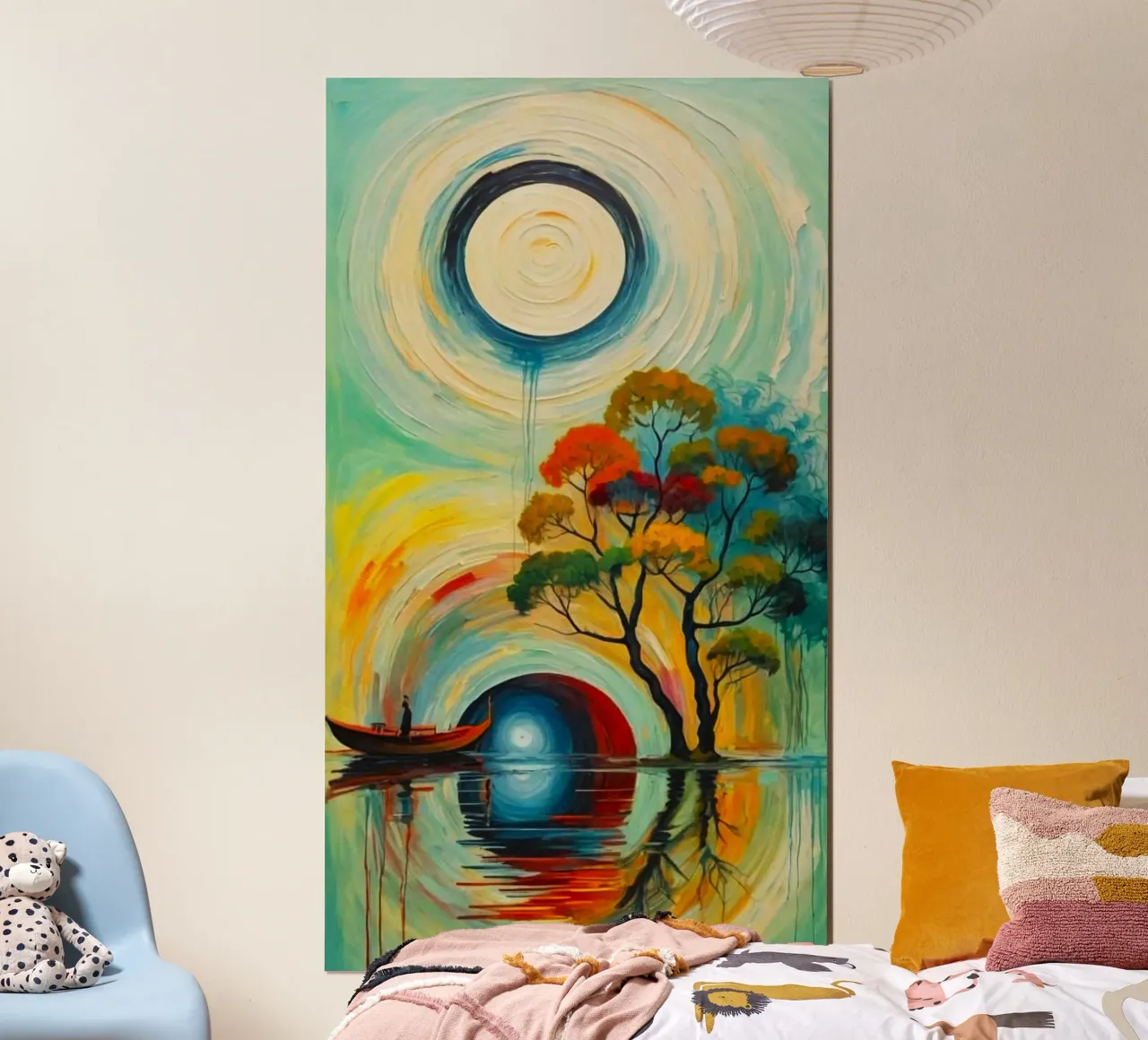 reflect moonight poster con telaio in legno da kichin