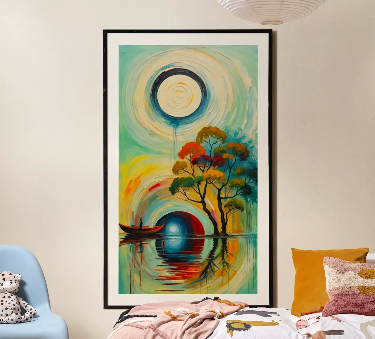 reflect moonight poster con telaio in legno da kichin
