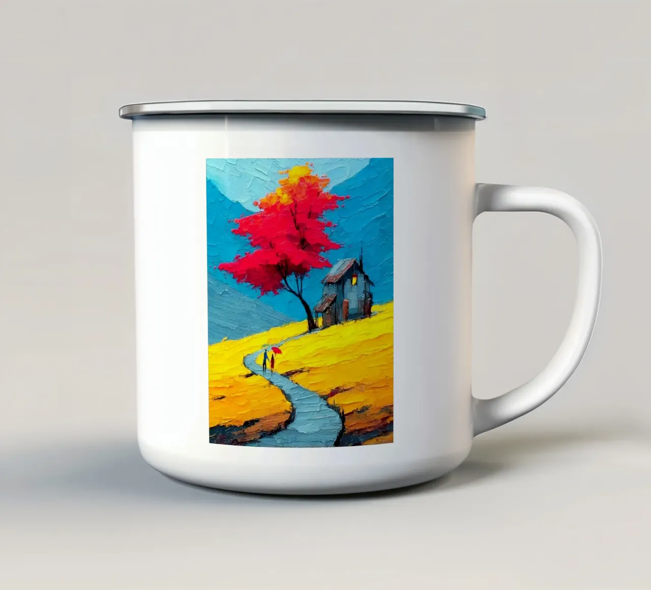 come home in curve road tazza in smalto da carsa