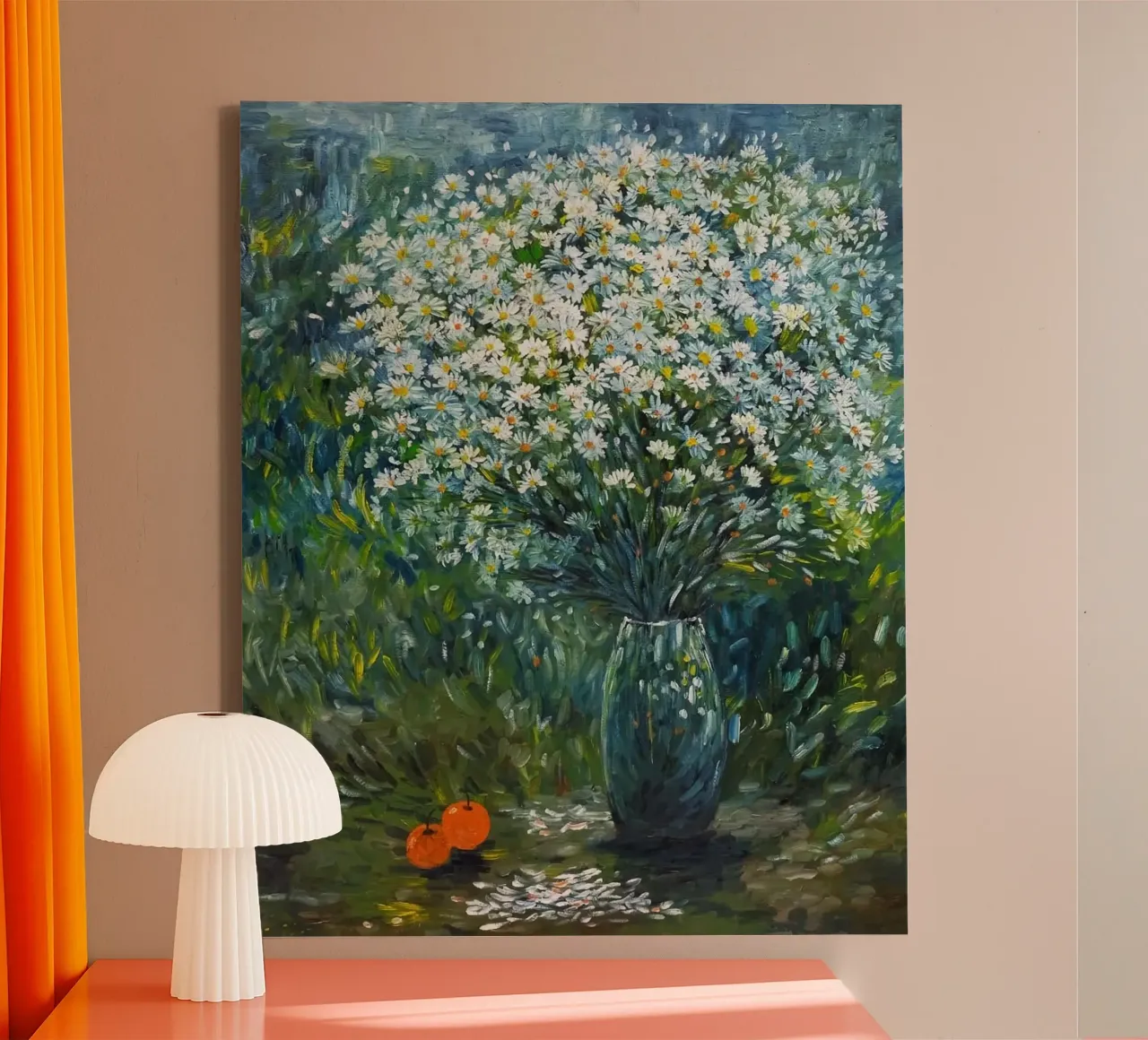 vase gradient flower tela con Cornice a cassetta da carsa