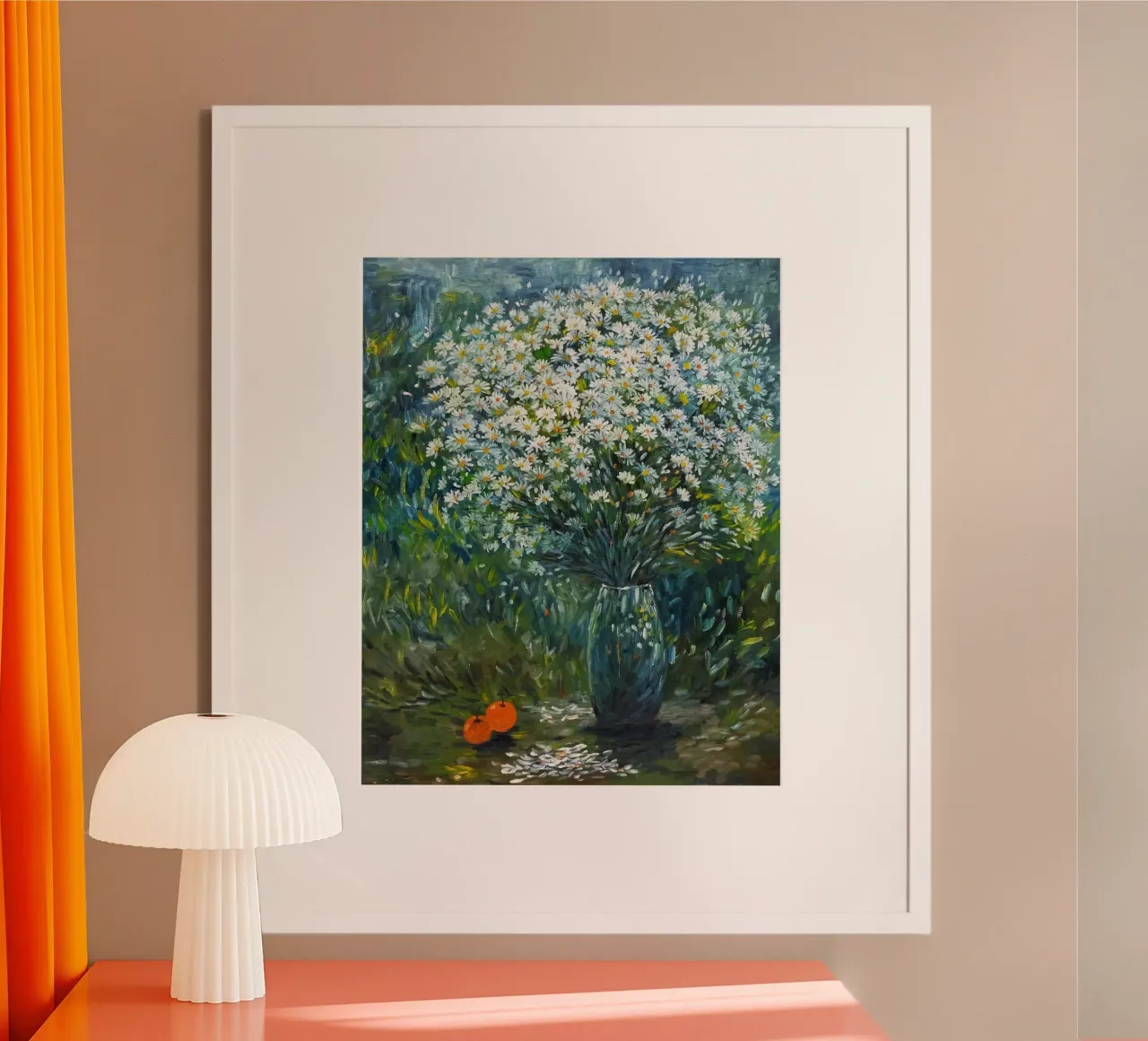 vase gradient flower poster con telaio in legno da carsa