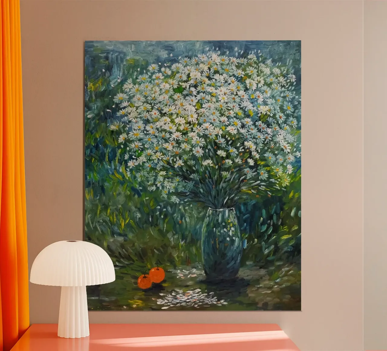 vase gradient flower poster con telaio in legno da carsa