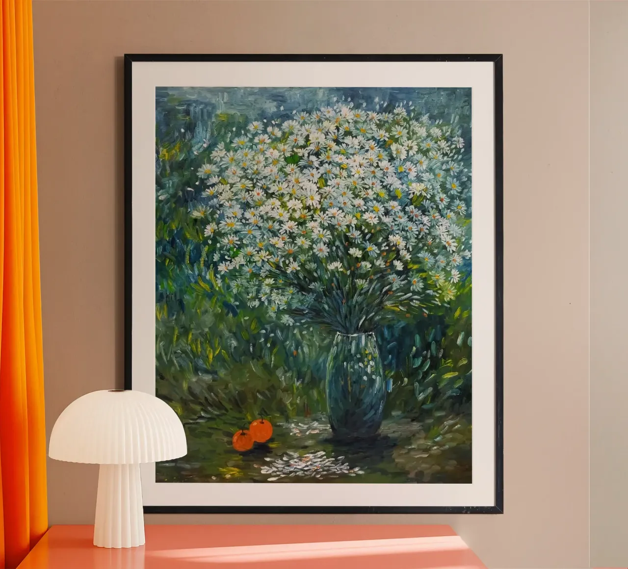 vase gradient flower poster con telaio in legno da carsa
