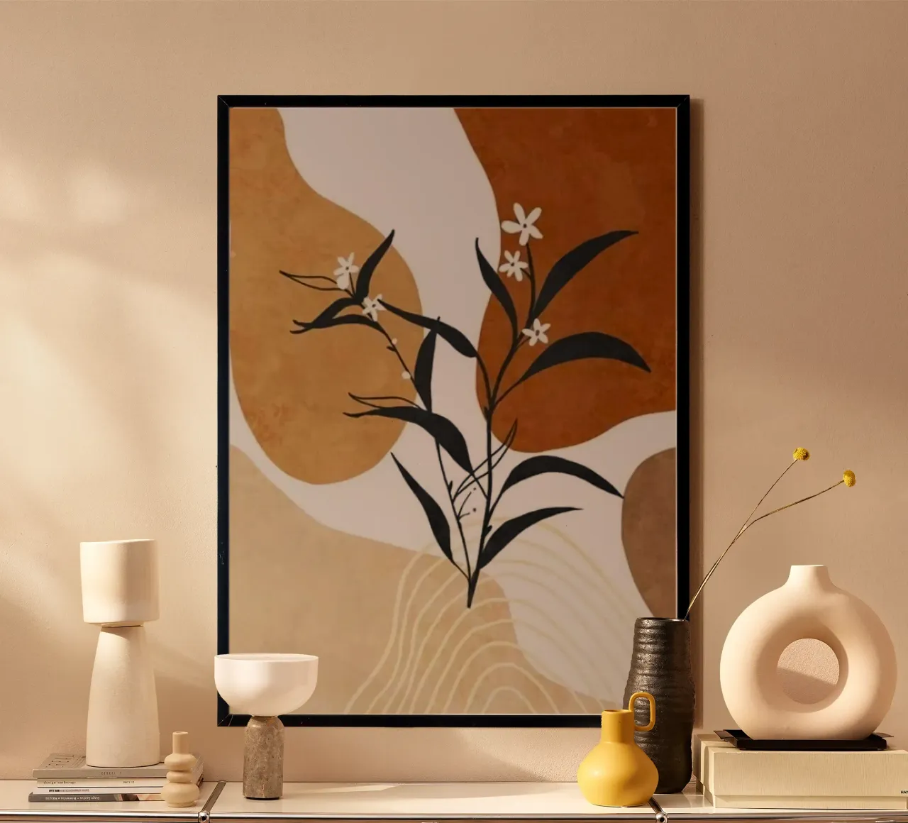 art line branch poster con telaio in alluminio da carsa