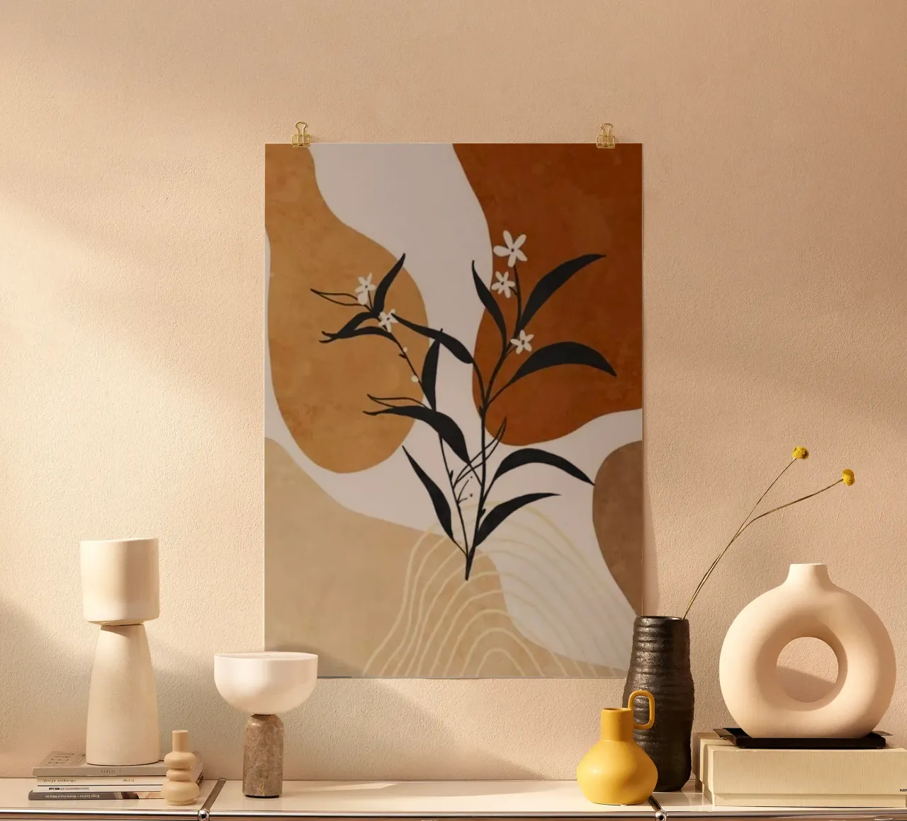 art line branch poster con telaio in alluminio da carsa