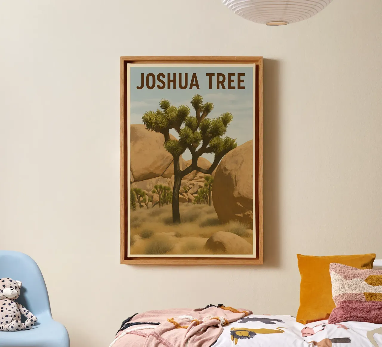 Joshua Tree - Vintage tela con Cornice a cassetta da WildTravelArt