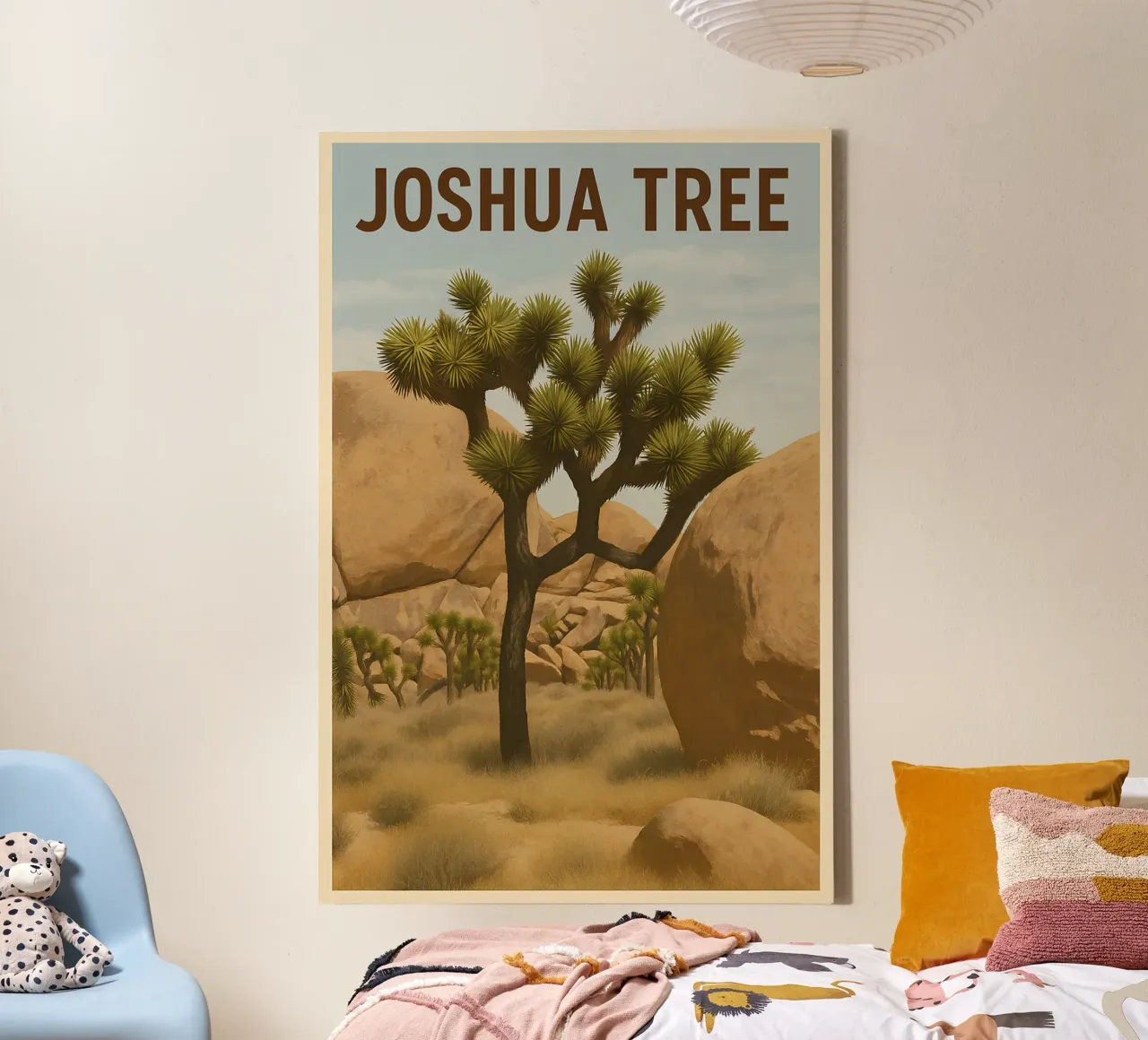 Joshua Tree - Vintage tela con Cornice a cassetta da WildTravelArt