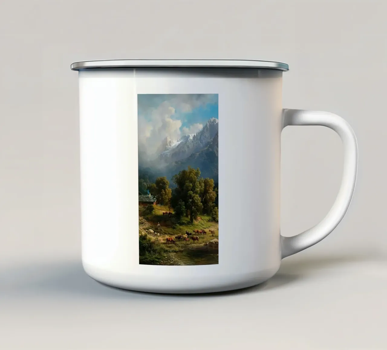 valley of horsire tazza in smalto da carsa