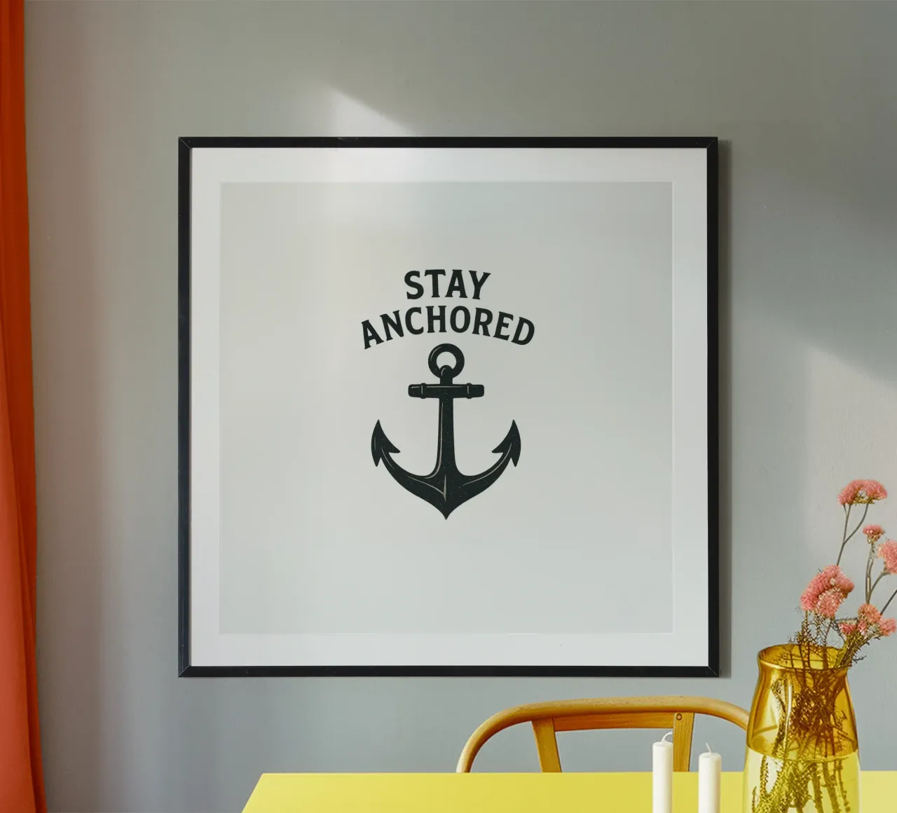 Blijf geankerd - Vintage Anker im Retro Ontwerp poster van Fies&Fein