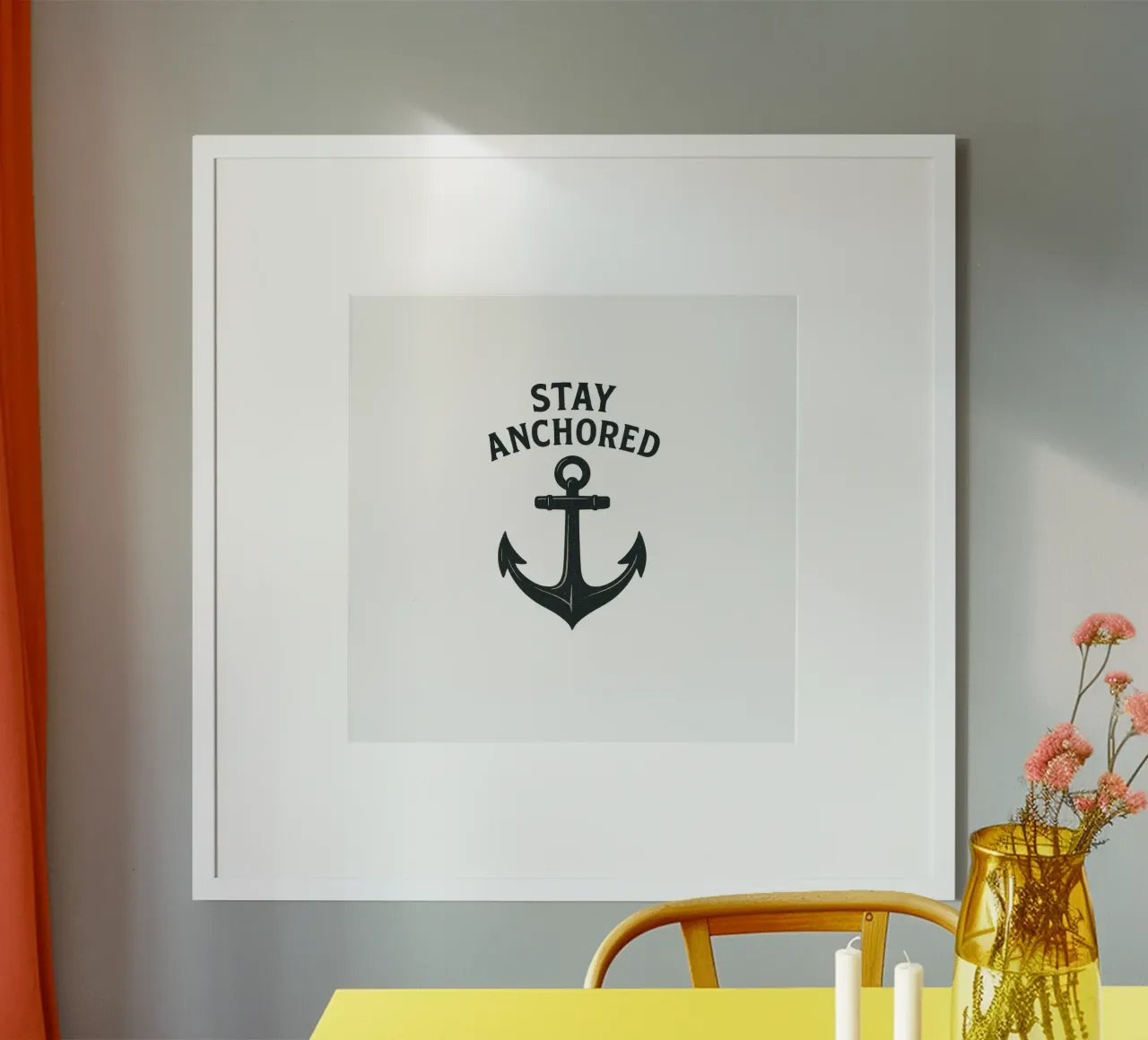 Blijf geankerd - Vintage Anker im Retro Ontwerp poster van Fies&Fein