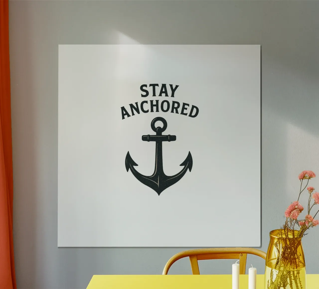 Blijf geankerd - Vintage Anker im Retro Ontwerp poster van Fies&Fein