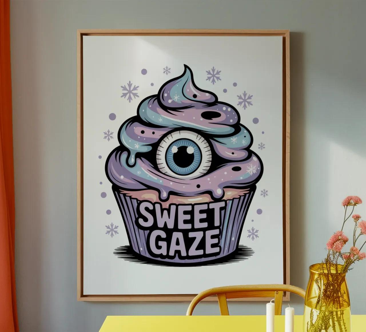 Pastel Goth Cupcake tela con Cornice a cassetta da Sasyall Graphics