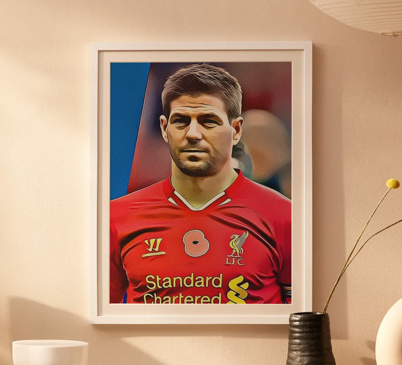 Steven Gerrard poster con telaio in alluminio da dan band