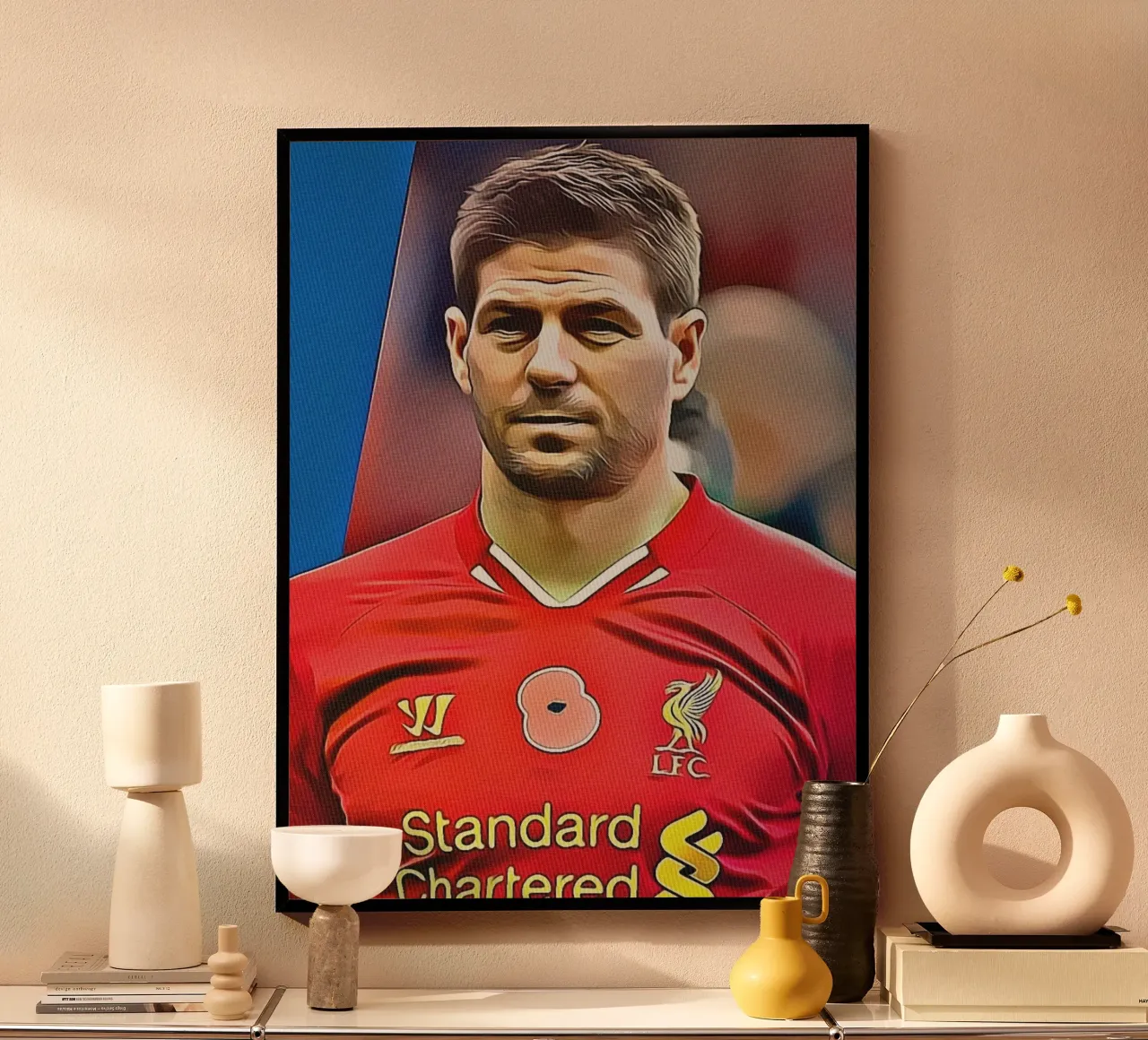 Steven Gerrard poster con telaio in alluminio da dan band