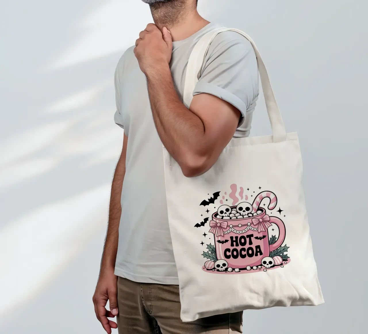 Pastel Goth Cocoa borsa in juta da Sasyall Graphics
