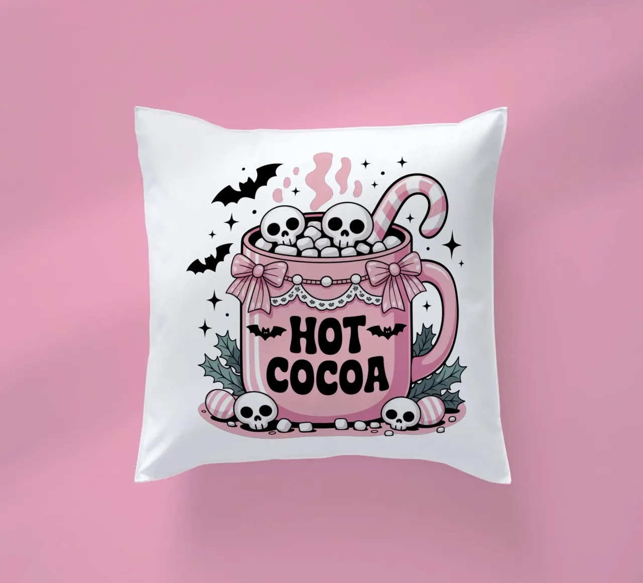 Pastel Goth Cocoa cuscino da Sasyall Graphics