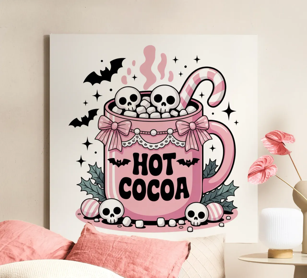 Pastel Goth Cocoa Leinwand mit Schattenfugenrahmen von Sasyall Graphics