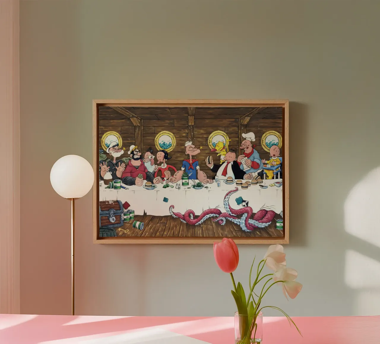 the Popeye canvas with Floater frame by Low poly art