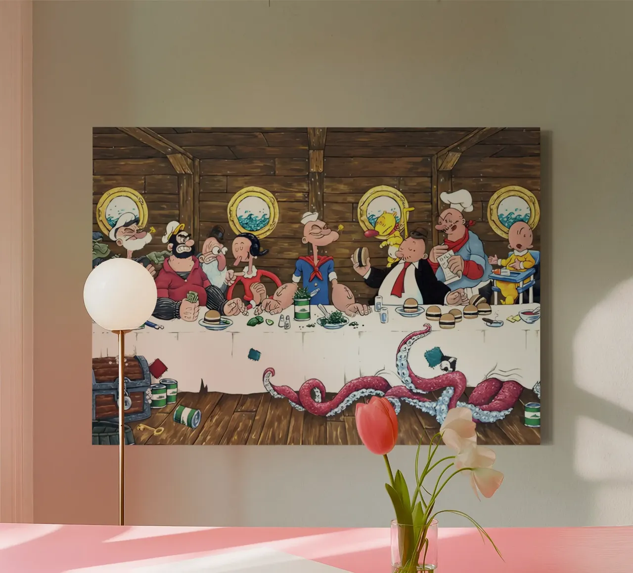 the Popeye canvas with Floater frame by Low poly art