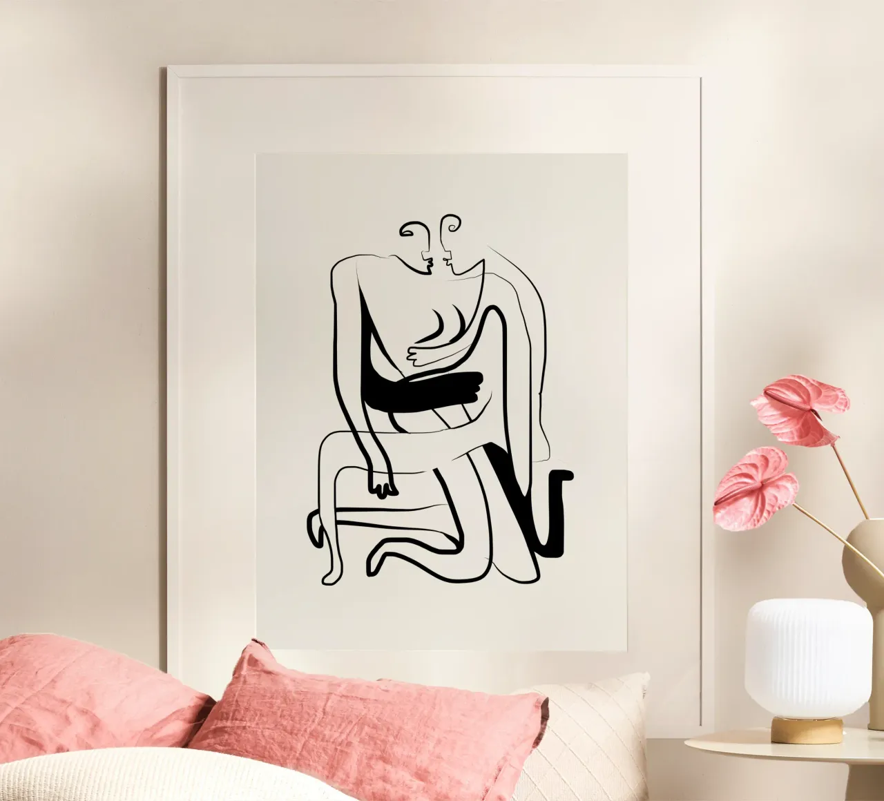 Abbraccio poster con telaio in alluminio da Little Dean