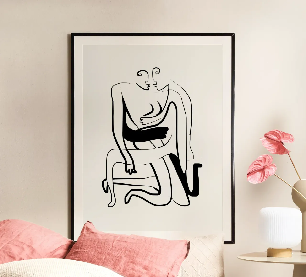 Abbraccio poster con telaio in alluminio da Little Dean