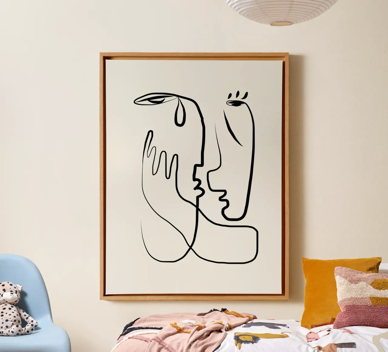 Nicht weinen Leinwand mit Schattenfugenrahmen von Little Dean