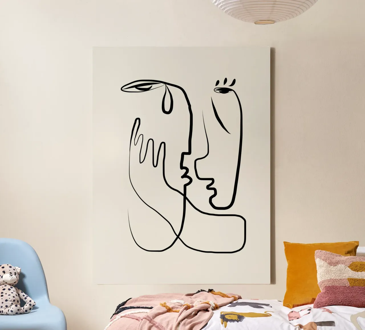 Nicht weinen Leinwand mit Schattenfugenrahmen von Little Dean