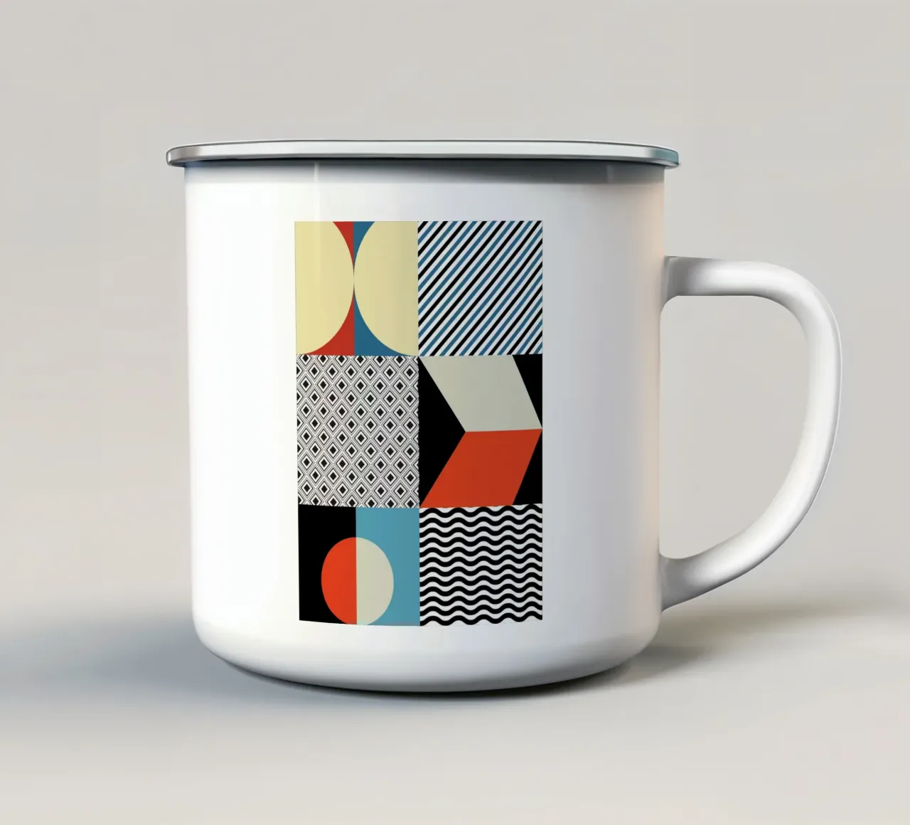 Retro Pattern Bizarre tazza in smalto da Little Dean