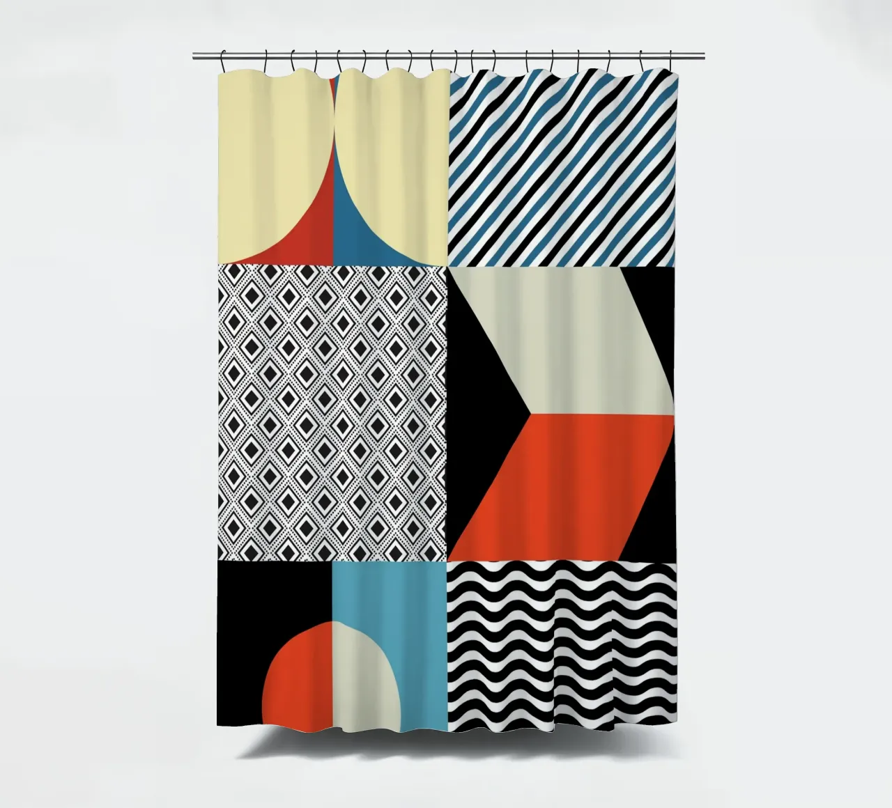 Retro Pattern Bizarre tenda da doccia da Little Dean