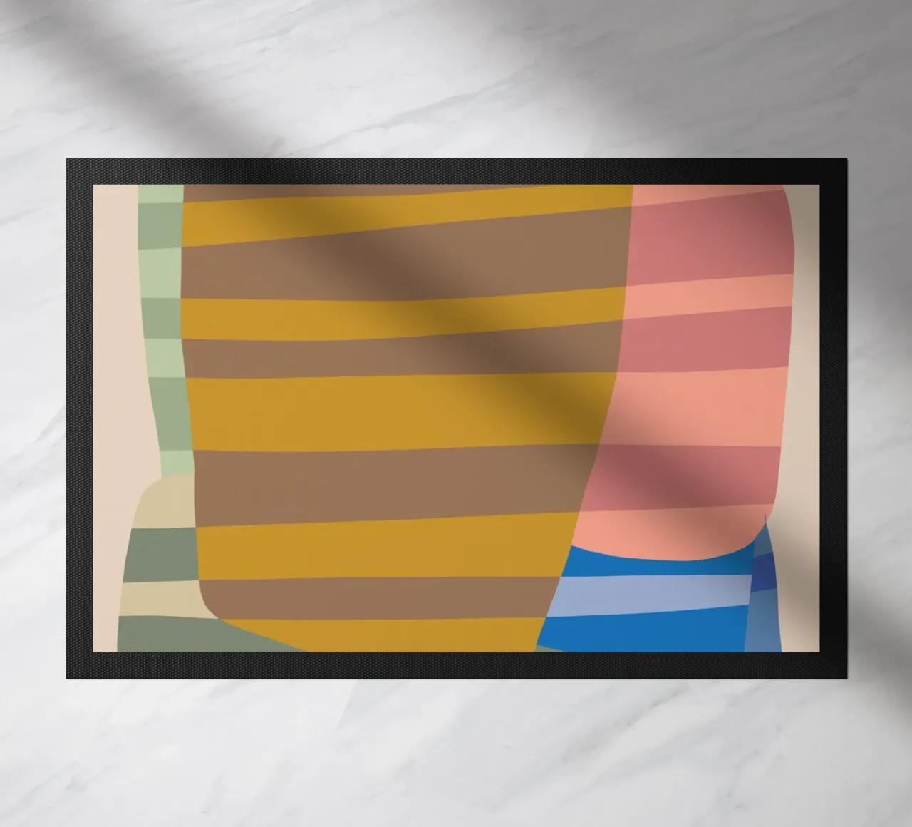 Stripe pattern layering doormat by Little Dean