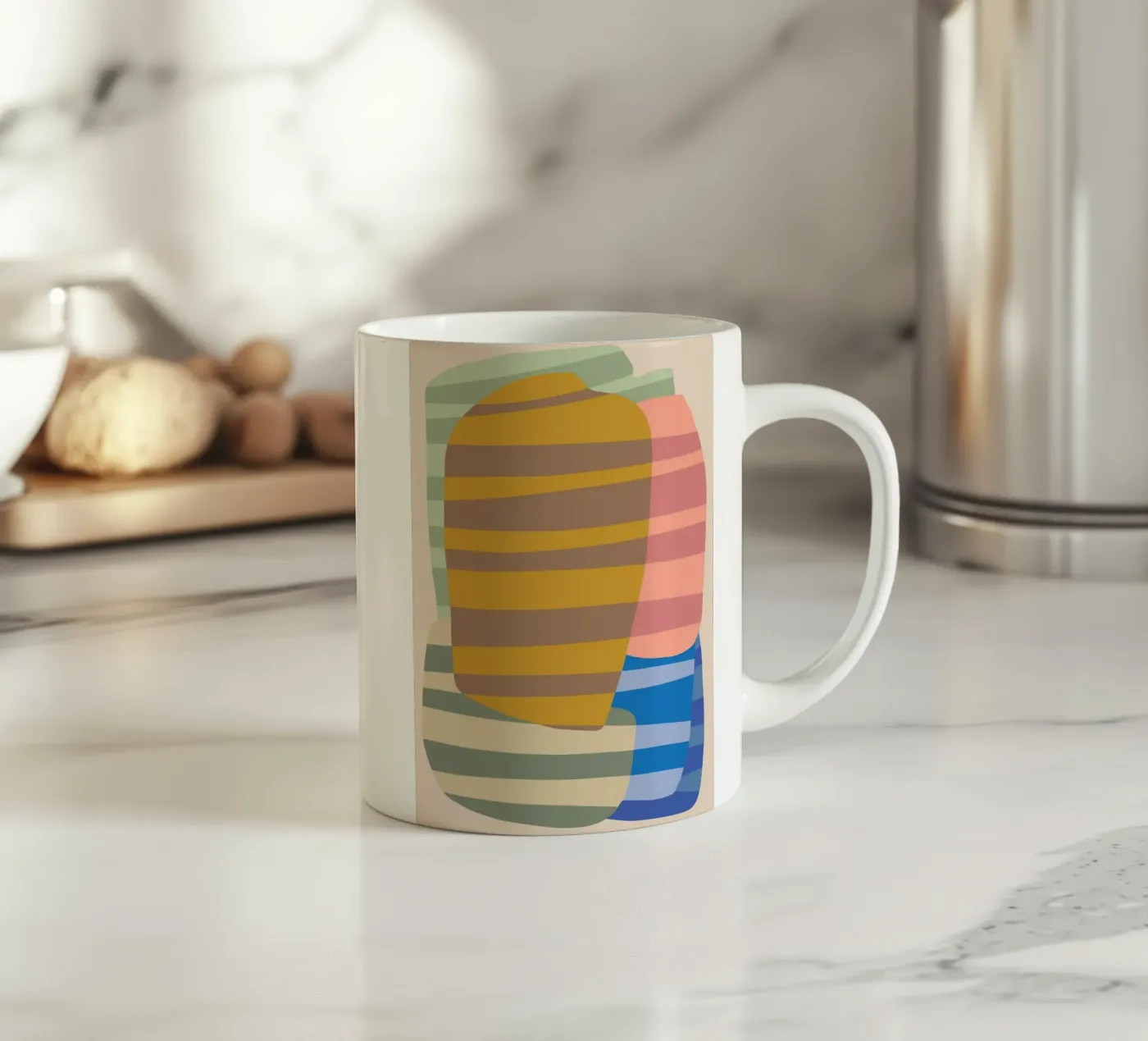 Stripe pattern layering ceramic mug by Little Dean