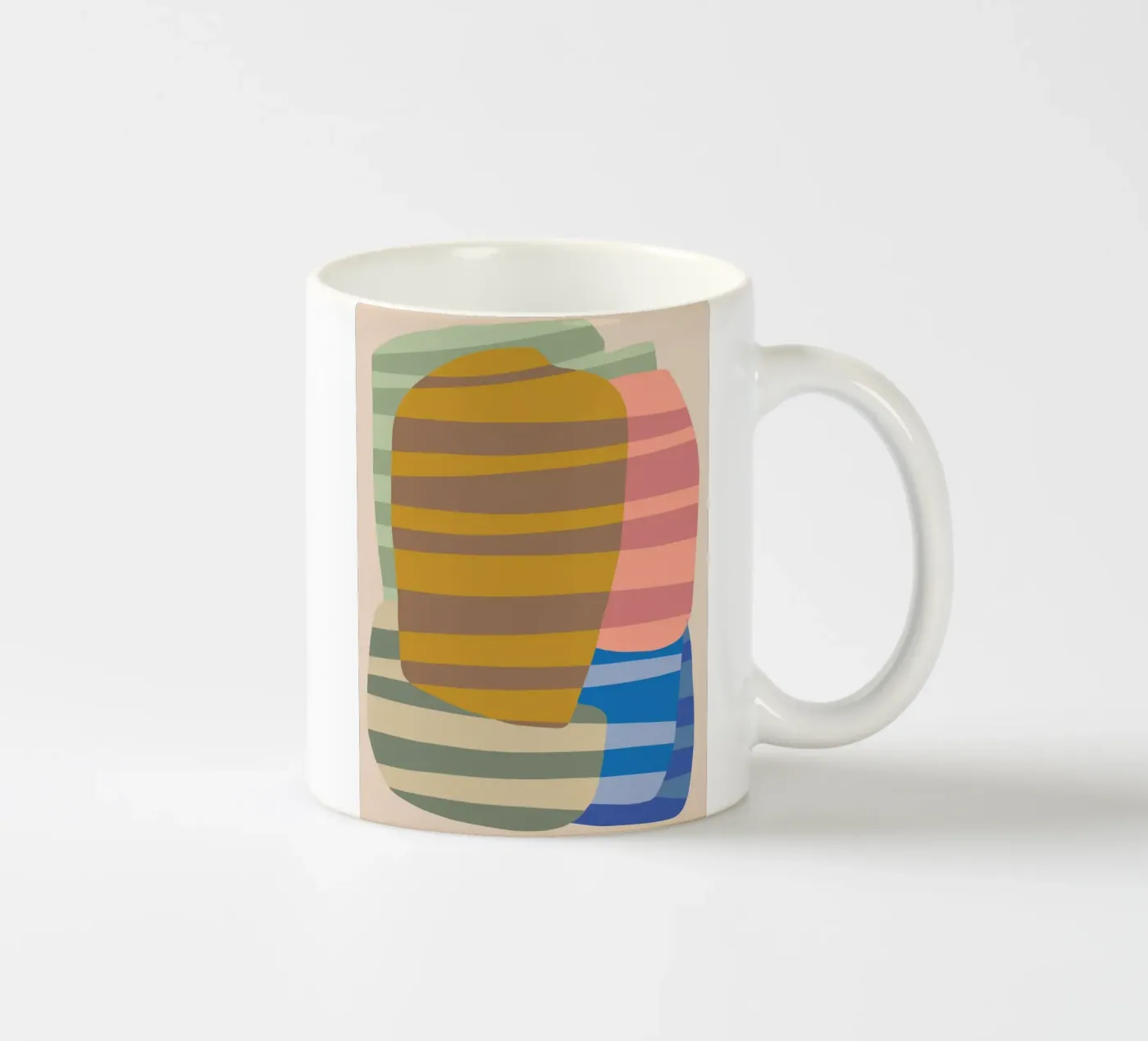 Stripe pattern layering ceramic mug by Little Dean