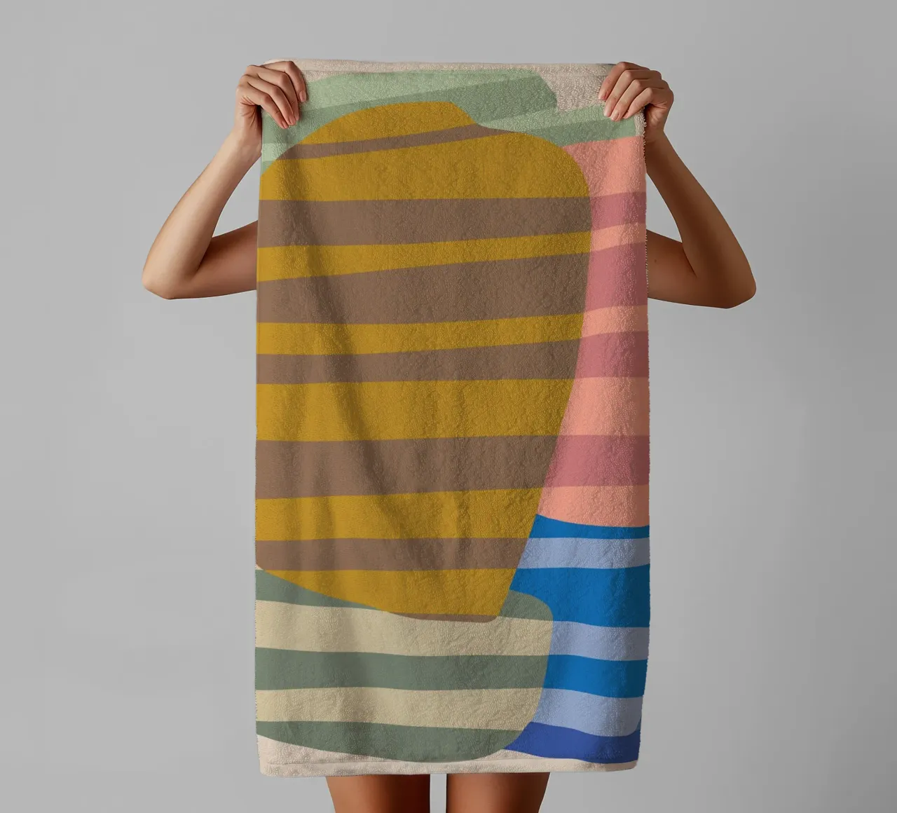 Stripe pattern layering towel by Little Dean
